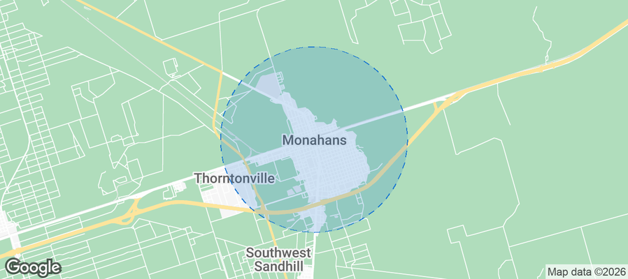 Monahans Airbnb map